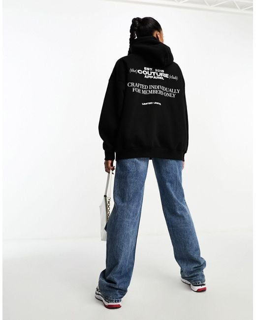 The Couture Club Black Co-ord Oversized Hoodie