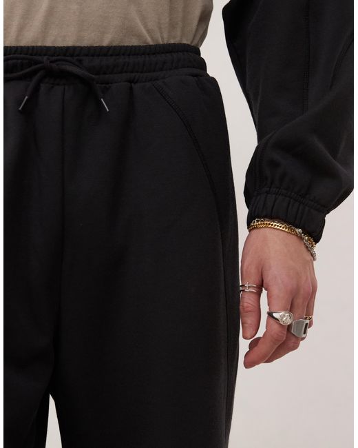 Weekday Black Co-ord Oversized joggers With Fantazy Fussball Graphic Print And Contrast Seams for men