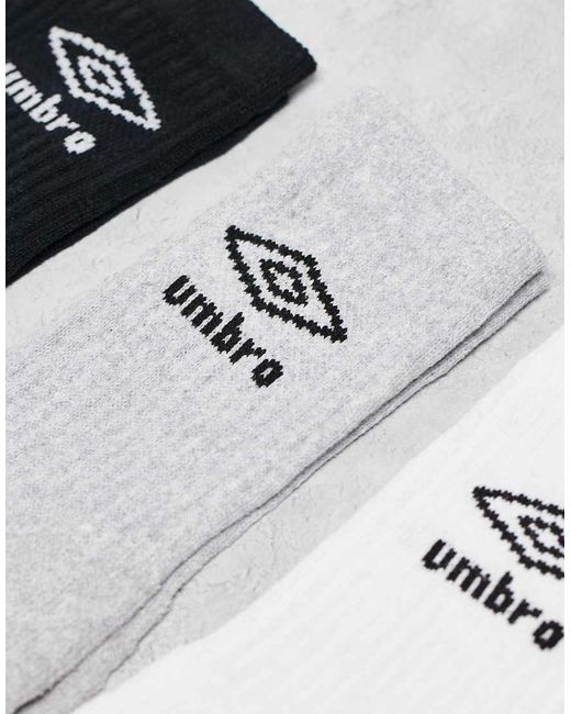 Umbro Black 3 Pack Crew Socks