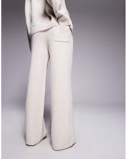 Kaiia Purple Knitted Embroidered Logo Wide Leg Trouser Co-ord