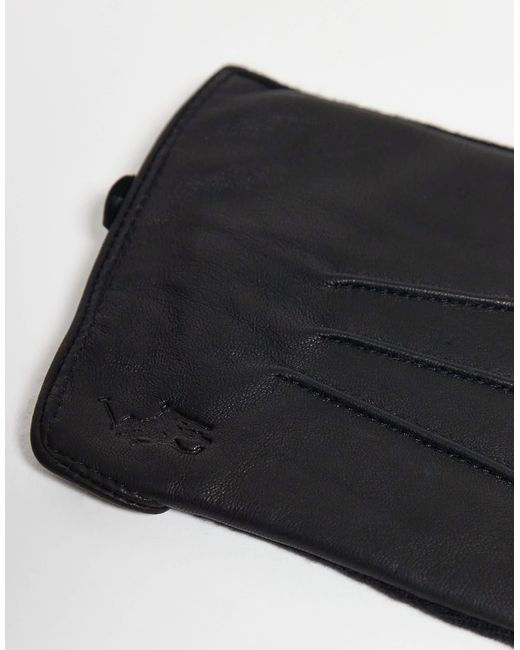 Polo Ralph Lauren Black Hybrid Leather Gloves for men