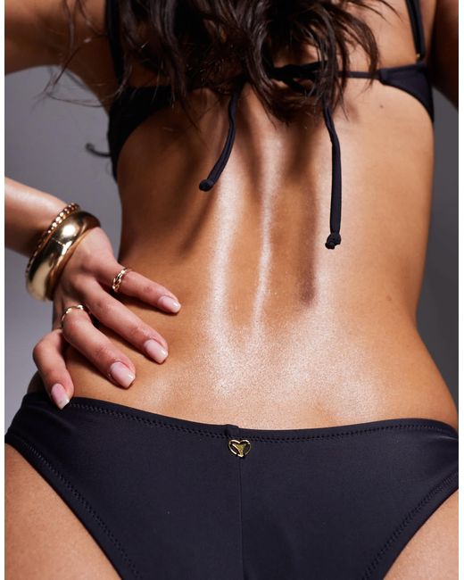 Candypants Black Gold Hardware High Leg Bikini Bottom