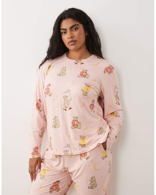 Chelsea Peers Pink Curve Long Sleeve Pyjama Set