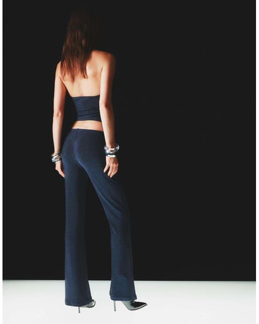 Bershka Black – schimmernde schlaghose