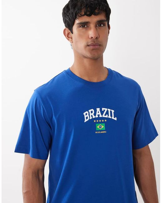 Jack & Jones Blue World Cup Brazil T-shirt for men