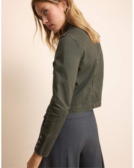 Stradivarius Green Buttoned Jacket