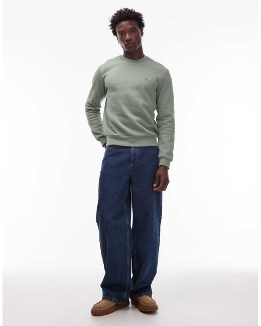 Sudadera Verde Con Cuello Redondo De Lacoste de hombre de color Gray
