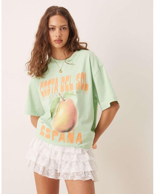 T-shirt oversize avec motif costa del sol ASOS en coloris Green