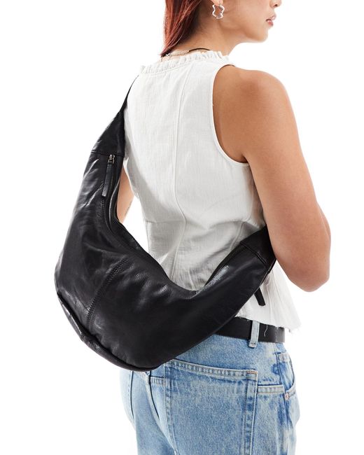 Free People Black Slouchy Shoulder Bag