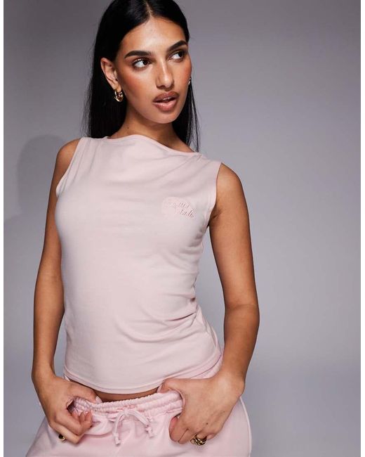 Kaiia Gray Studio Fitted Slashneck Tank Top Co-Ord