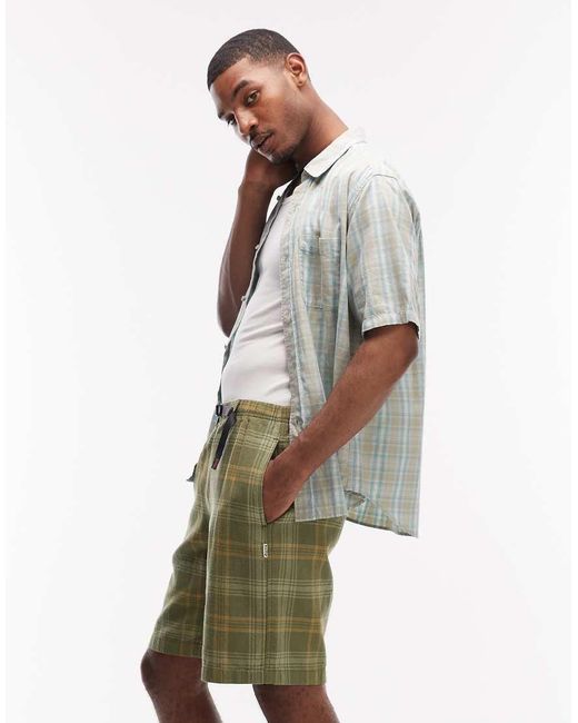 Gramicci Gray Hemp Plaid Relaxed Fit G-Short for men