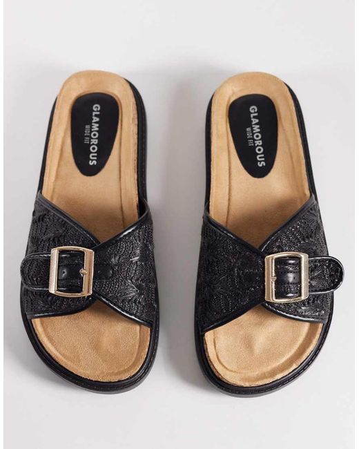 Glamorous Brown Flat Woven Sandals