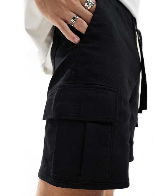 Pantaloncini Cargo Neri di Bershka in White da Uomo