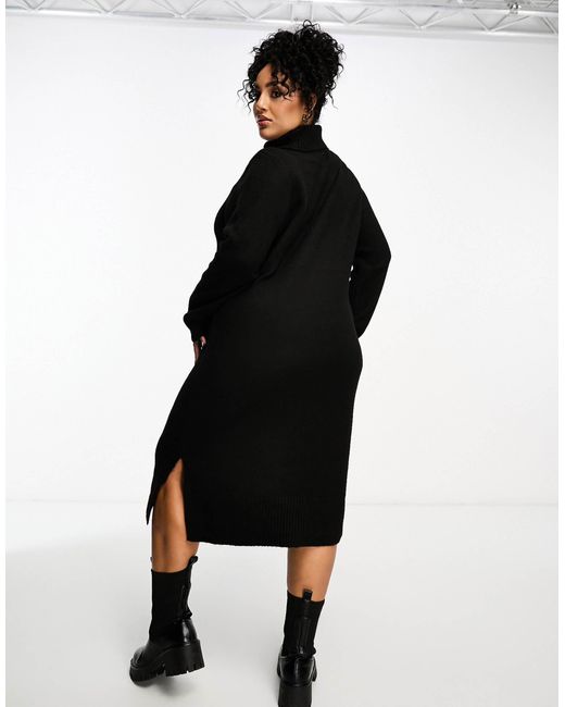 ONLY Black – midi-pulloverkleid