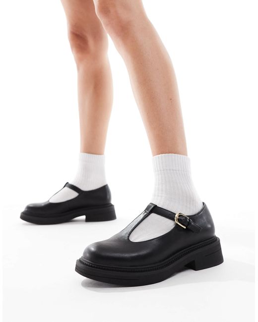 London Rebel Black Sophia Chunky Mary Janes