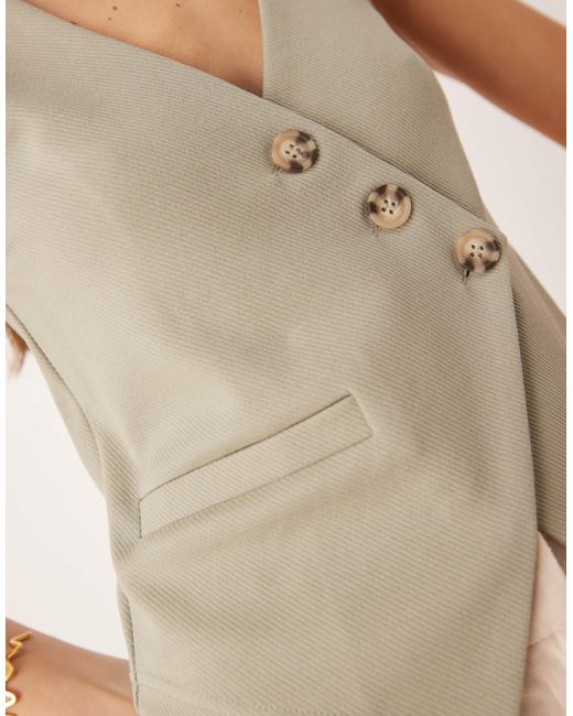 ASOS Natural Asymmetric Waistcoat Top