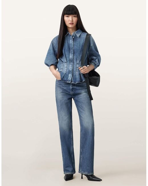 AllSaints Blue – nancy – jeanshemd