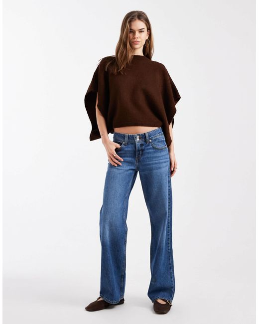 ASOS Brown – gemusterter cape-strickpullover