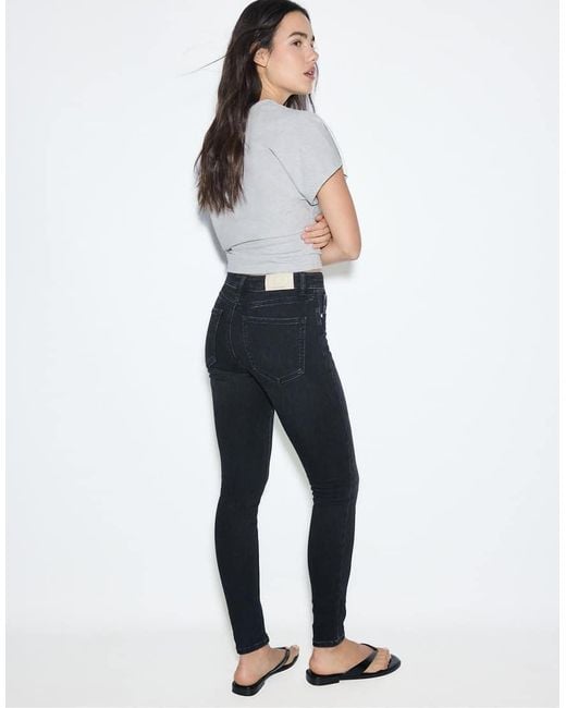 Stradivarius Gray Petite Regular Waist Skinny Jeans