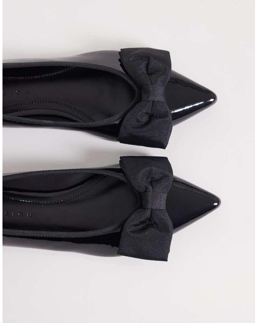 ASOS Blue Langston Bow Pointed Ballet Flats