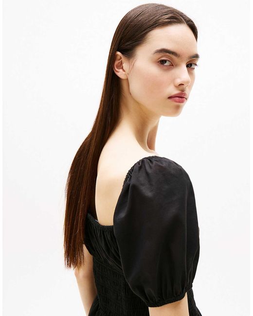 Tommy Hilfiger Black – minikleid aus voile-baumwolle