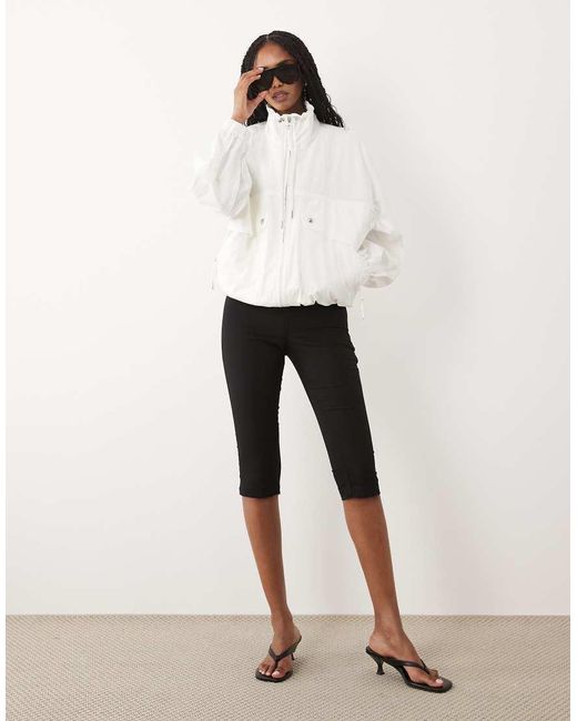 ARKET White Cotton Funnel Neck Utility Jacket