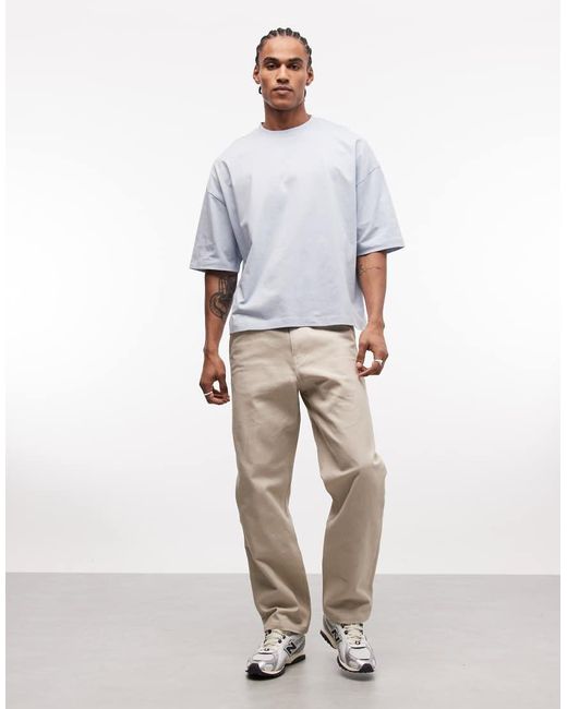 ASOS Gray Boxy Oversized T-Shirt With Floral Graphic for men