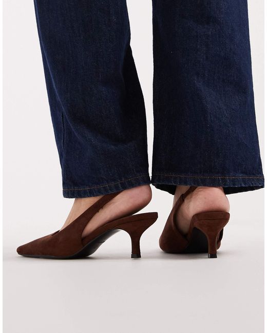 SEQWL Blue Maybach Slingback Kitten Heels