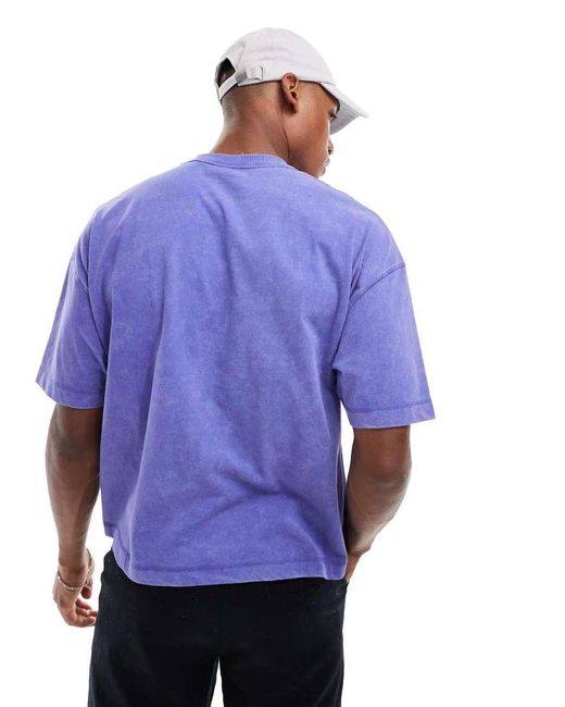 ASOS Purple Oversized Boxy T-shirt for men