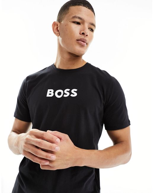 Camiseta negra con logo bodywear BOSS by HUGO BOSS de hombre de color Negro