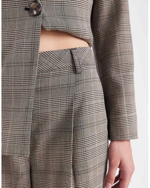 New Look Brown Co-Ord Check Wide Leg Trousers