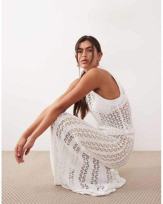 ARRANGE Opengebreide Maxi Rok in het Natural