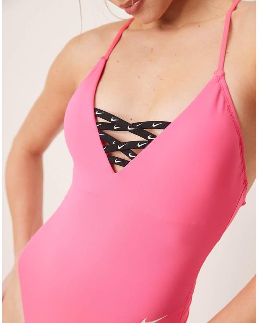 Nike Pink Nike Sneakerkini 2.0 Crossback One Piece Swimsuit