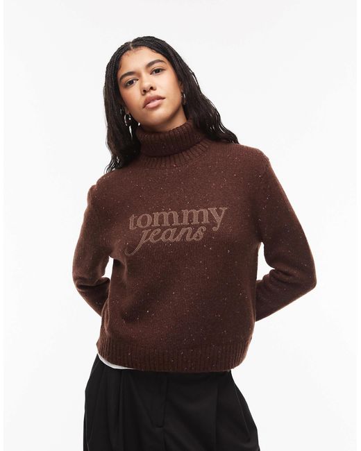 Tommy Hilfiger Brown Turtleneck Jumper