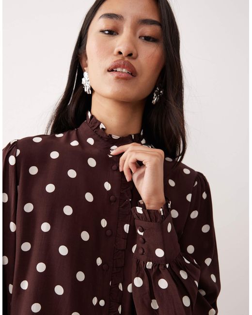 Nobody's Child Brown Bronte Button Up Blouse
