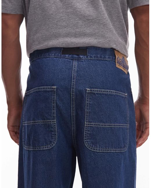 Gramicci Blue Stutter Loose Fit Denim Jeans for men