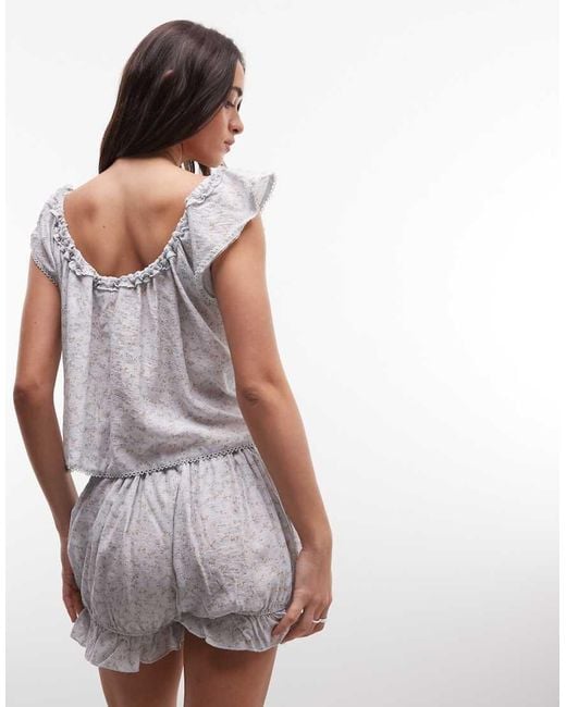 Daisy Street White Ruffled Bloomer Pajama Set