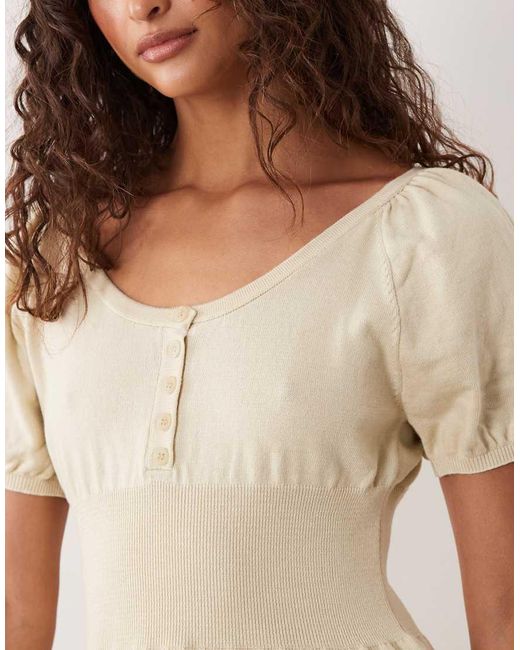 Miss Selfridge Natural Knit Fit And Flare Mini Dress