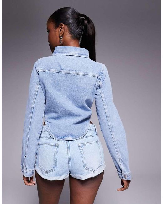 River Island Blue Longsleeve Corset Jacket
