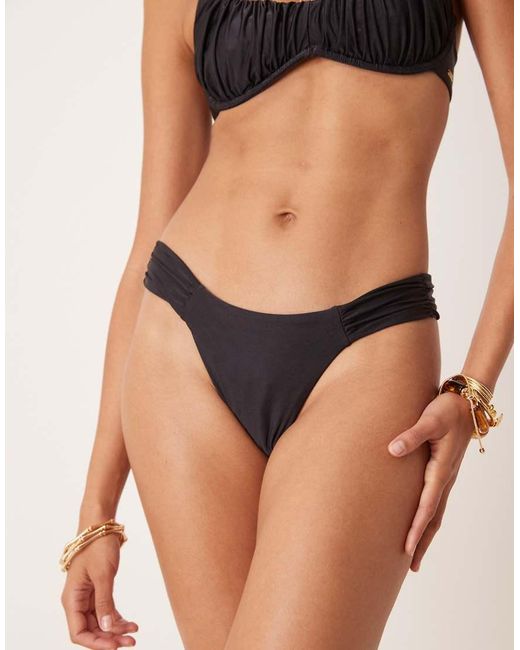 Tala Black Gathered Side Bikini Brief