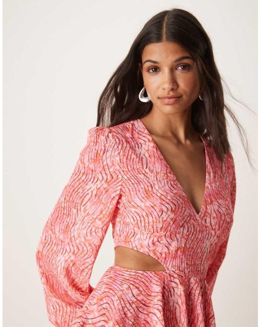 Pretty Lavish Pink Ashton Cut-out Ruffle Maxi Dress