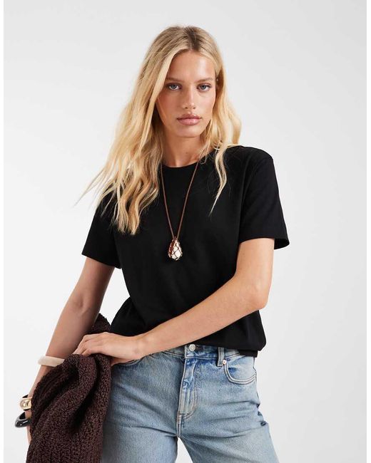 & Other Stories Black Relaxed Short Sleeved T-shirt