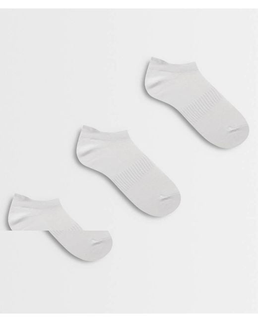 SELECTED White 3 Pack Trainer Socks for men