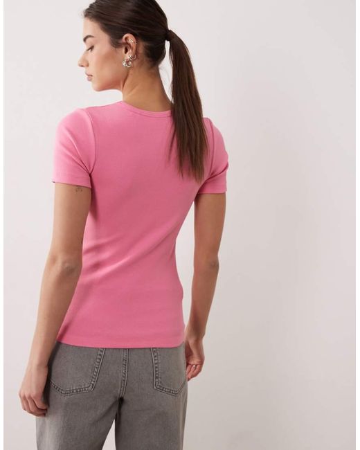 JJXX Pink Frankie Ribbed T-shirt