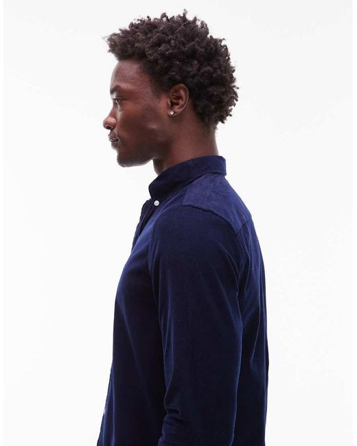 Tommy Hilfiger Blue Corduroy Shirt for men