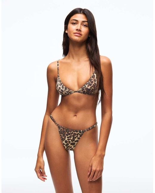 Bershka Orange Animal Print Bikini Bottoms