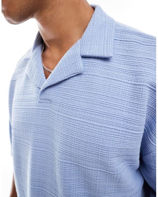 ASOS Blue Oversized Boxy Polo for men