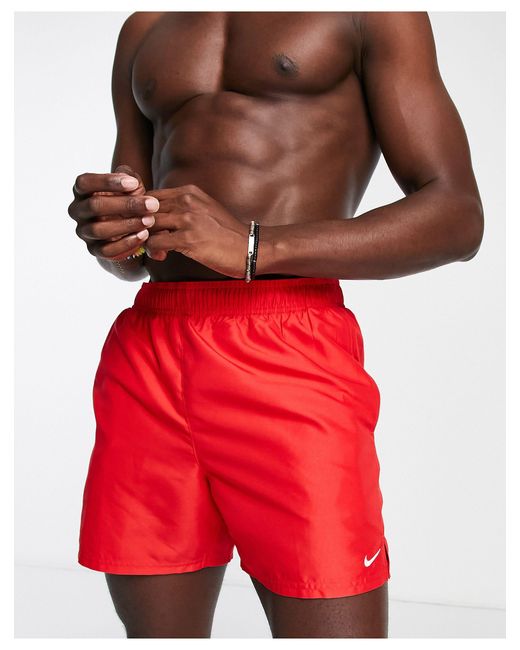 Nike Volley 5 Inch Swim Shorts in Red for Men | Lyst