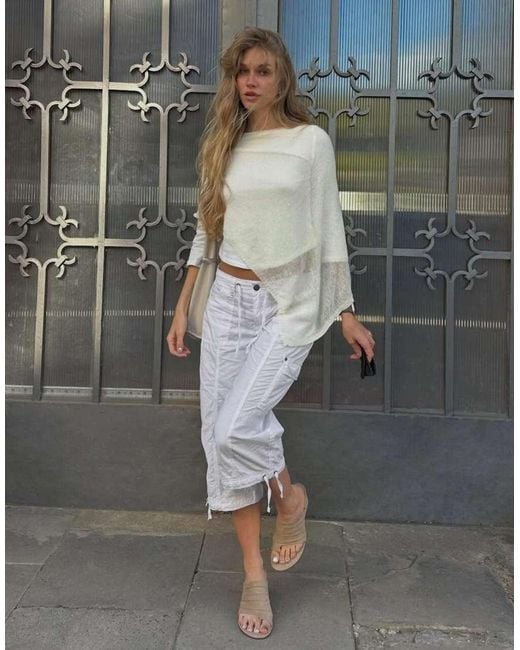 Bershka Green Asymmetric Poncho