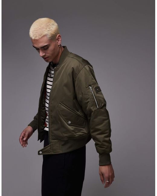 Tommy Hilfiger – hochwertige bomberjacke in Gray für Herren